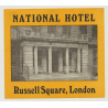 National Hotel, Russell Square - London / England  (Vintage Luggage Label)