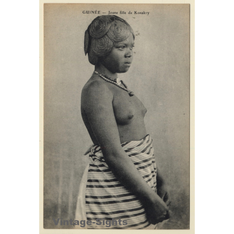 Afrique Occidentale: Guinea - Jeune Fille De Konakry / Risqué - Ethnic Nude (Vintage PC ~1910s)