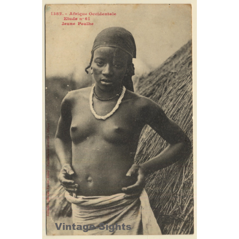 Afrique Occidentale: Jeune Peulhe / Risqué - Ethnic Nude (Vintage PC 1910)