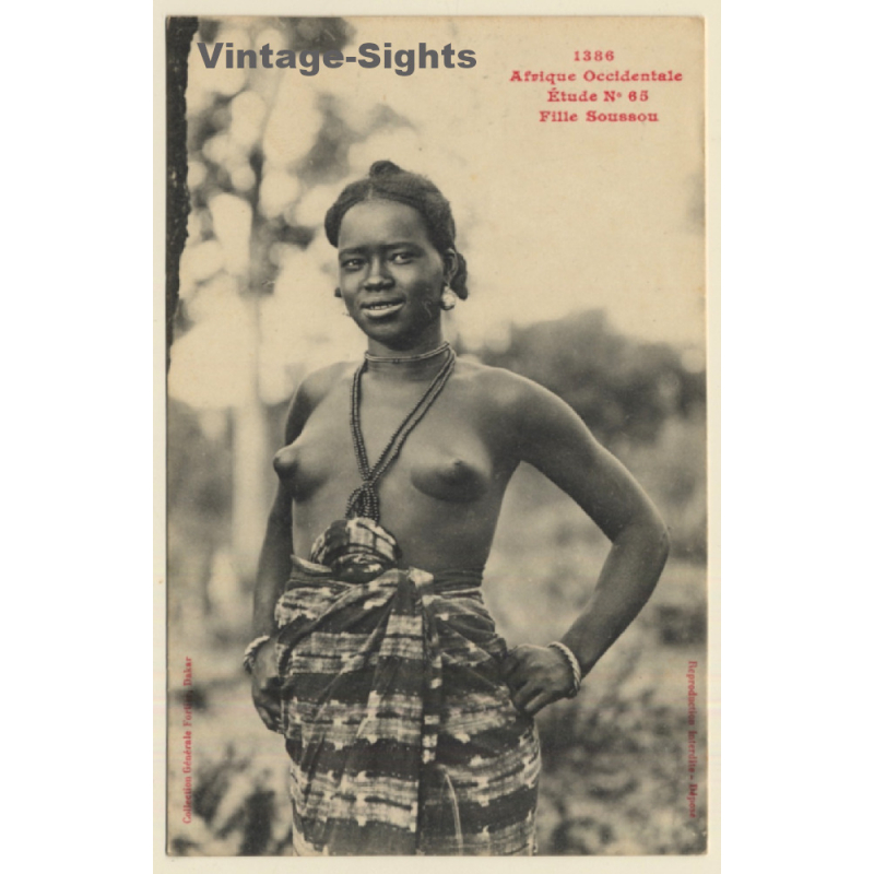 Afrique Occidentale: Fille Soussou / Risqué - Ethnic Nude (Vintage PC ~1910s) Afrique Occidentale: Fille Soussou / Risqué - Ethnic Nude (Vintage PC ~1910s)