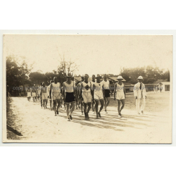 Large Group Of Congolese Sportsmen (Vintage Photo: Belgian Congo B/W 1930s/1940s)