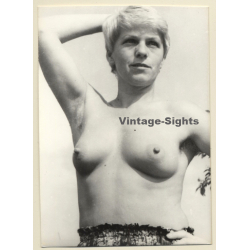 Erotic Study: Topless Shorthaired Blonde Outdoors (Vintage Photo GDR ~1980s)