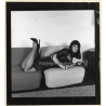 Transsexual Woman With Whip In Leather Dress *1 (Vintage Contact Sheet Photo 1970s/1980s)
