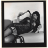 Transsexual Woman With Whip In Leather Dress *10 (Vintage Contact Sheet Photo 1970s/1980s)
