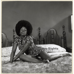 Erotic Study: Dark-Skinned Female With Afro Undressing *1 / Panties (Vintage Photo KORENJAK 1970s/1980s)