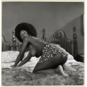 Erotic Study: Dark-Skinned Female With Afro Undressing *6 / Butt - Boobs (Vintage Photo KORENJAK 1970s/1980s)