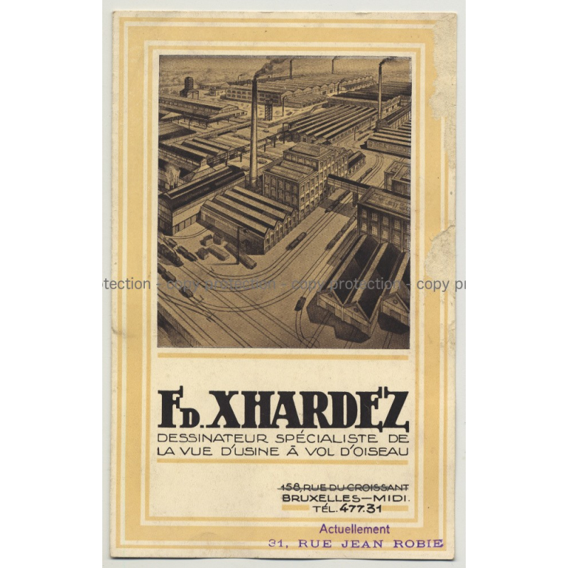 FD. Xhardez - Dessinateur (Vintage Advertisement Sheet: Art Nouveau / Belgium)