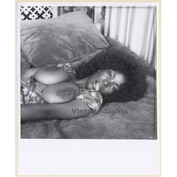 Erotic Study: Pretty Busty Dark-Skinned Semi Nude With Afro *1 (Vintage Photo KORENJAK 1970s/1980s)
