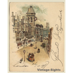London / United Kingdom: Fleet Street - Law Courts (Vintage PC 1898)