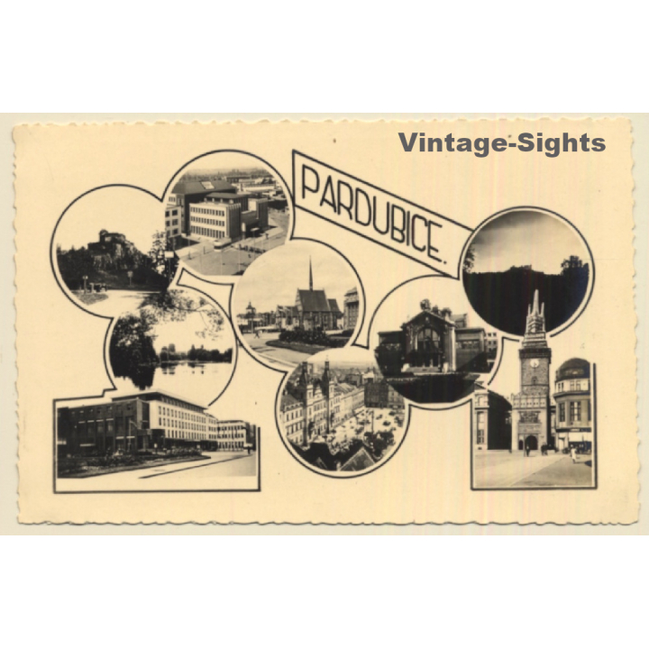 Pardubice / Czechia: Multiview (Vintage RPPC)