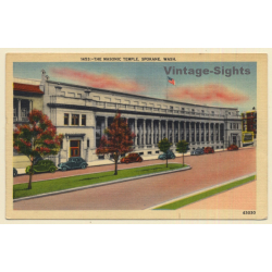 Washington / USA: Masonic Temple, Spokane (Vintage PC ~1930s/1940s)
