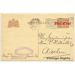 Briefkaart Vijf Cent On 2 Cent Overprint (Vintage Postal Stationery 1921)