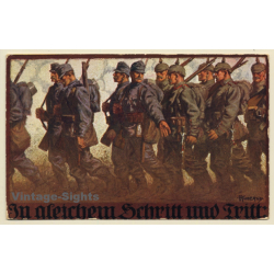 Kuderna: In Gleichem Schritt Und Tritt / Deutsche Soldaten (Vintage PC ~1910s)