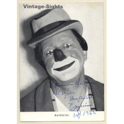 Circus Clown Bayerini / Autographed  (Vintage PC 1963)