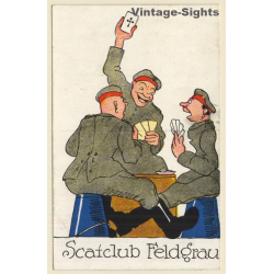 Klusmeyer: Skatclub Feldgrau / Military Humor (Vintage Artist PC ~1920s/1930s)