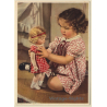 Mädchen spielt mit Käthe Kruse Puppe *1 (Vintage PC ~1940s)