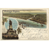 Gruss Vom Rhein: Bingen - Nationaldenkmal Niederwald (Vintage PC Litho 1902)