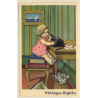 Little Girl On Telephone*1 (Vintage MONOROSS Artist PC ~1920s/1930s)