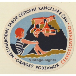 Oravsky Podzámok / Slovakia: Mezinarodni Tabor Cestovni Kancelare CSM (Vintage Luggage Label)