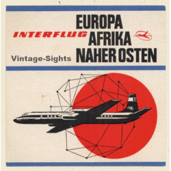 Interflug: Europa Afrika Naher Osten (Vintage Airline Luggage Label)