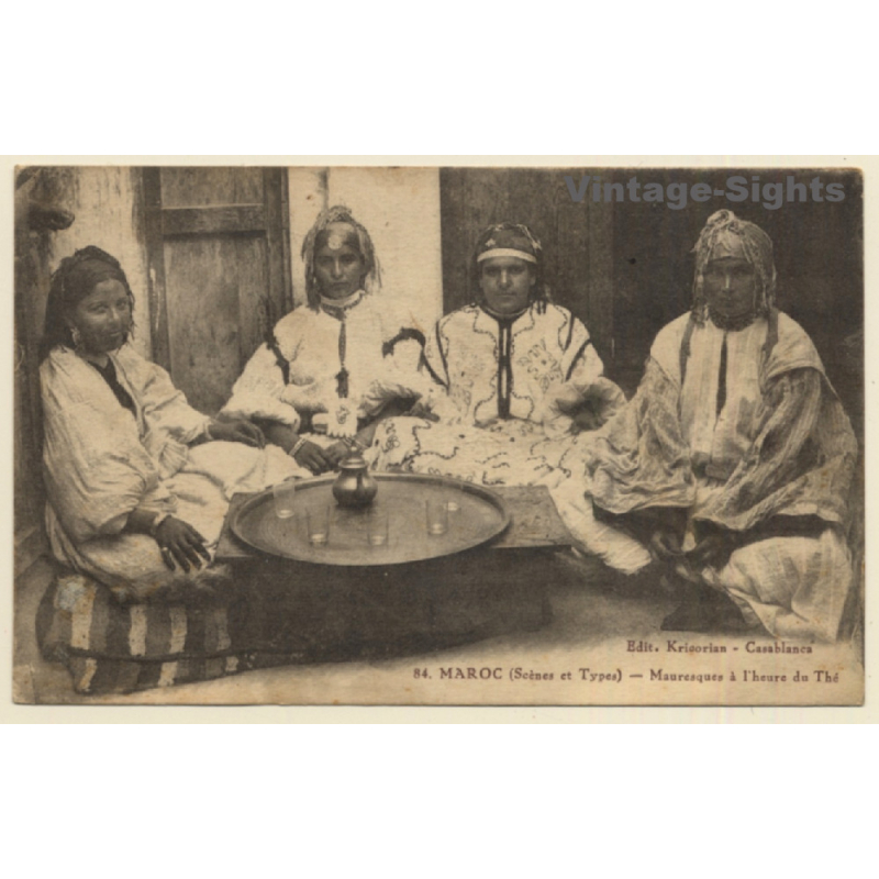 Morocco: Mauresques à l'heure du Thé / Ethnic (Vintage PC 1929) Morocco: Mauresques à l'heure du Thé / Ethnic (Vintage PC 1929)