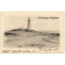 UK: Whitley Bay - St.Mary's Island - Lighthouse (Vintage PC 1904?)