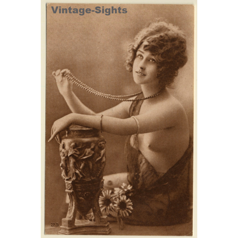 French Nude With Pearl Necklace (Vintage PC 1976)