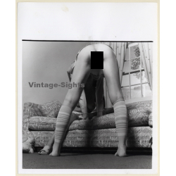 Erotic Study by T.Liori: Rear View Of Leggy Nude Bending Forward / Lesbian INT (Vintage Photo KORENJAK 1970s/1980s)