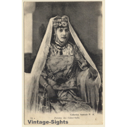Algeria: Femme Des Ouled-Nails / Headdress - Ethnic (Vintage Postcard ~1910s/1920s)