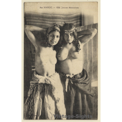 Morocco: Jeunes Bédouines / Topless - Risqué - Ethnic (Vintage PC ~1910s/1920s)