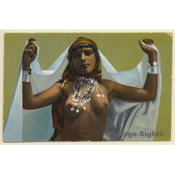 Maghreb: Topless Moorish Female / Berber - Risqué - Ethnic (Vintage PC ~1910s/1920s)