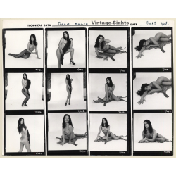 Erotic Study: Pin-Up Jackie Miller / Legs - Leopards Skin (Vintage Contact Sheet - 12 Photos 1970s/1980s)