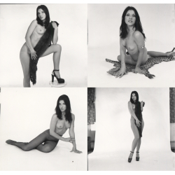 Erotic Study: Pin-Up Jackie Miller / Legs - Leopards Skin (Vintage Contact Sheet - 12 Photos 1970s/1980s)
