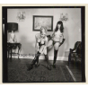 2 Stunning Ladies Getting Dressed In Fetish Latex Lingerie *1 / BDSM (Vintage Contact Sheet Photo 1970s)
