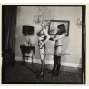 2 Stunning Ladies Getting Dressed In Fetish Latex Lingerie *7 / BDSM (Vintage Contact Sheet Photo 1970s)