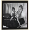 Blonde Domina In Latex Laces Up Bodice Of Topless Maid*5 / BDSM (Vintage Contact Sheet Photo 1970s)