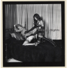 Darkhaired Latex Mistress Spanking Blonde Maid*2 / BDSM (Vintage Contact Sheet Photo 1970s)