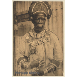 Congo: Tribal Chief Lula In Ceremonial Outfit (Vintage PC ~1930s)