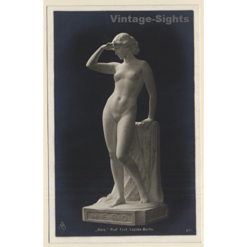 Prof. Ferd.Lepcke - Berlin: Hero / Nude Sculpture (Vintage RPPC 1910s/1920s)