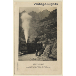 Montserrat / Spain: Tren Cremallera - Rack Railway (Vintage RPPC Zerkowitz 1925)
