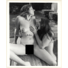 Erotic Study by T.Liori: 2 Nude Girlfriends On Edge Of Pool / Lesbian INT (Vintage Photo KORENJAK 1970s/1980s)