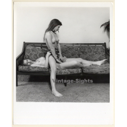 Erotic Study: 2 Nude Girlfriends Relax On Couch*3 / Lesbian INT (Vintage Photo KORENJAK 1970s/1980s)