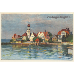 Wasserburg Am Bodensee / Germany: Hotel Krone (Vintage Artist PC 1918)