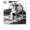 Erotic Study by T.Liori: 2 Nude Beauties On Crochet Blanket *2 / Lesbian INT (Vintage Photo KORENJAK 1970s/1980s)