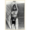 Darkhaird Nude Maid With Chain Collar / Tan Lines - BDSM (2nd Gen. Photo 1960s)