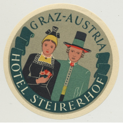 Hoter Steirerhof - Graz / Austria (Vintage Luggae Label)
