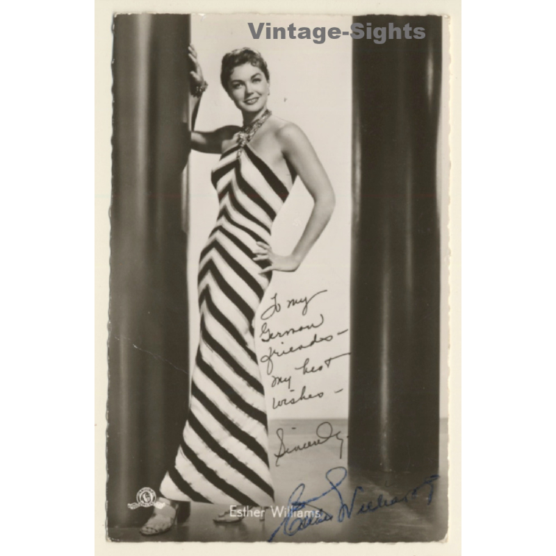 Esther Williams 'Jupiters Liebling' MGM Autogrammkarte (Vintage Signed RPPC 1954) Esther Williams 'Jupiters Liebling' MGM Autogrammkarte (Vintage Signed RPPC 1954)