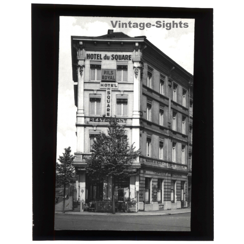 Anvers / Belgique: Hotel Du Square - Place Bolivar 1 - Gare Du Sud (Vintage Diapositive ~1920s/1930s)