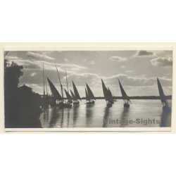 Egypt: Sailing Boats On The Nile (Vintage RPPC ~1910s/1920s)
