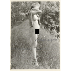Erotic Study: Slim Shorthaired Nude In Forest (Vintage Photo GDR ~1970s/1980s)